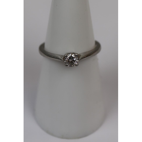 73 - Platinum quarter carat diamond solitaire ring - Size M