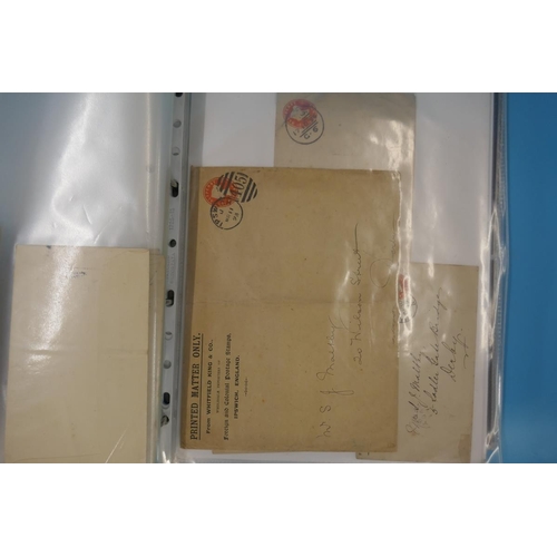 321 - Stamps - GB Postal History QV-KG5 in ringbinder. Postal stationery and WW1 censors