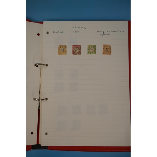 322 - Stamps - Germany and States on album pages in ring binder