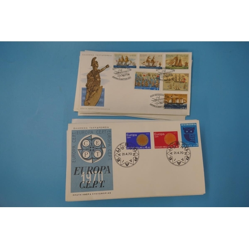 324 - Stamps - Greece early to modern on album pages plus bundle of FDCs