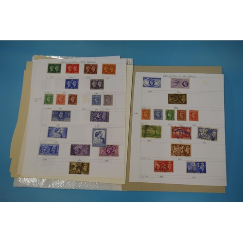 334 - Stamps - GB QV-KG6 on album pages