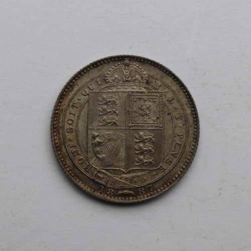 134 - 1887 Victoria uncirculated shilling