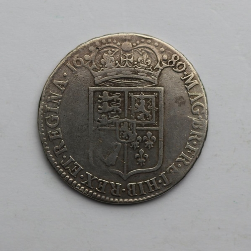 138 - William and Mary half crown 1689