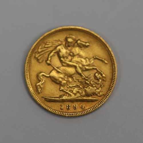 164 - 1894 half sovereign