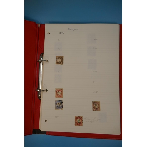 322 - Stamps - Germany and States on album pages in ring binder