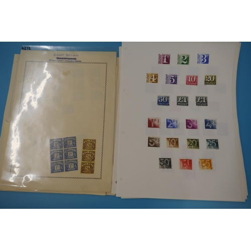 333 - Stamps - GB Postage dues on album pages values to £5