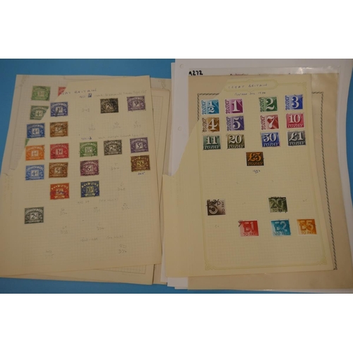 333 - Stamps - GB Postage dues on album pages values to £5