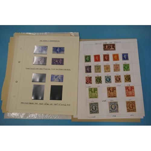 334 - Stamps - GB QV-KG6 on album pages