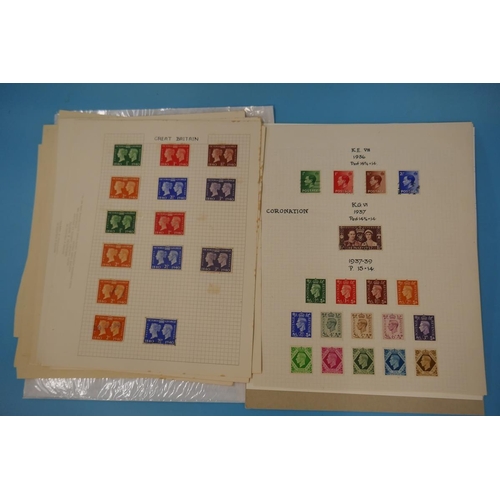 334 - Stamps - GB QV-KG6 on album pages