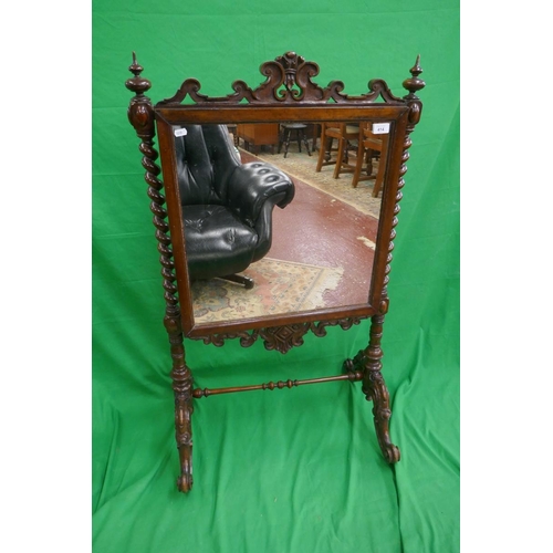 414 - Victorian mahogany mirrored firescreen