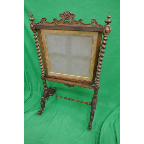 414 - Victorian mahogany mirrored firescreen