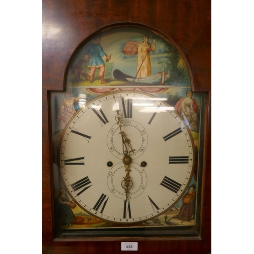 438 - 8 day Grandfather clock with painted face