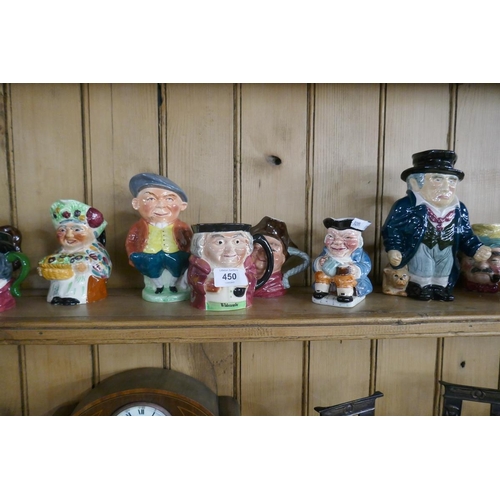 450 - Collection of Toby jugs to include Sylvac, Elton Ware, Kelsboro etc