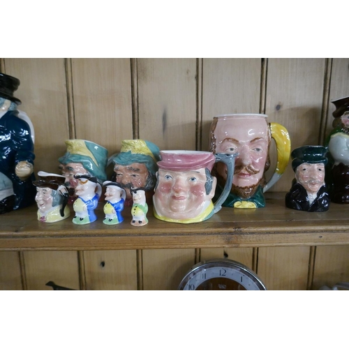 450 - Collection of Toby jugs to include Sylvac, Elton Ware, Kelsboro etc