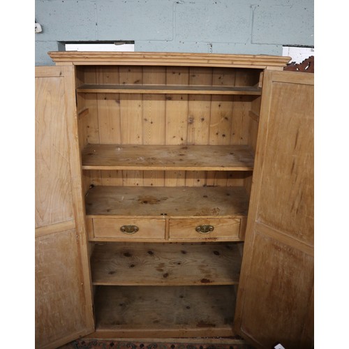 397 - Antique pine fitted cupboard - Approx size W: 112cm D: 44cm H: 175cm