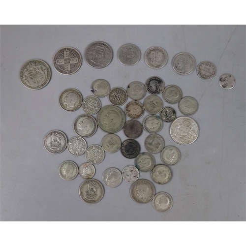 104 - Collection of silver coins to include florins, sixpences etc