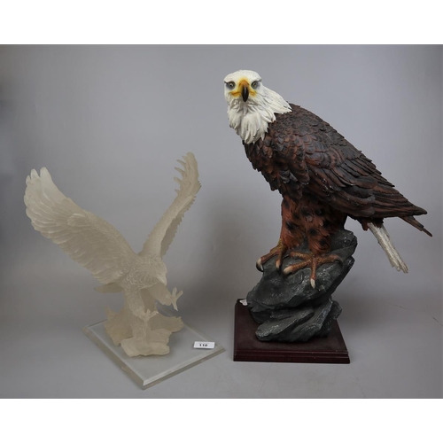 110 - 2 large eagle figures - Approx height of tallest 51cm