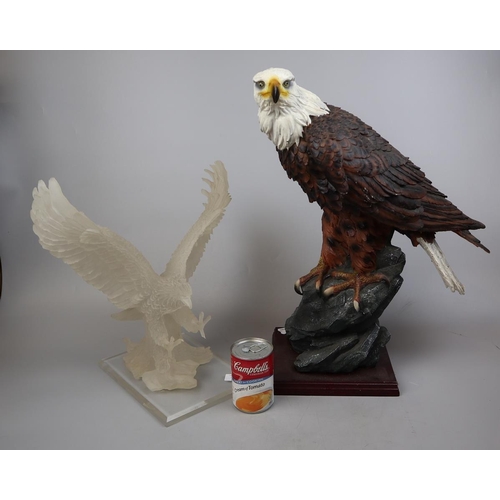 110 - 2 large eagle figures - Approx height of tallest 51cm