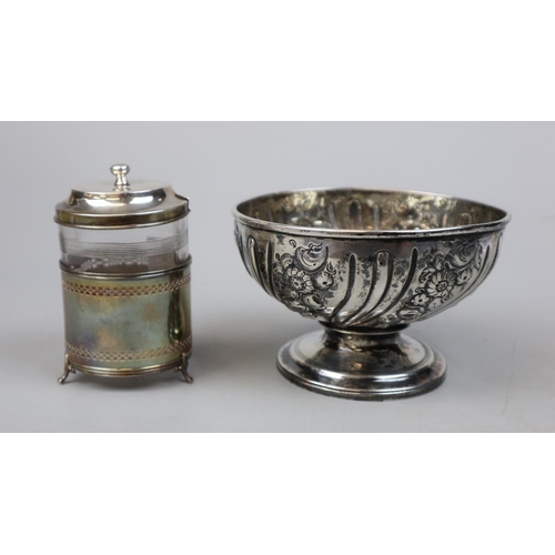20 - Hallmarked silver sugar bowl together with a hallmarked silver jam pot - Approx weight of silver 389... 