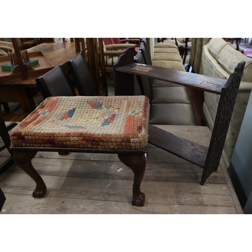 250 - Small footstool together with a small bookcase