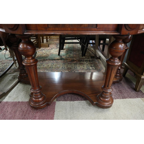 251 - Victorian demi-lune side table