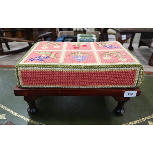 252 - Small embroidered footstool