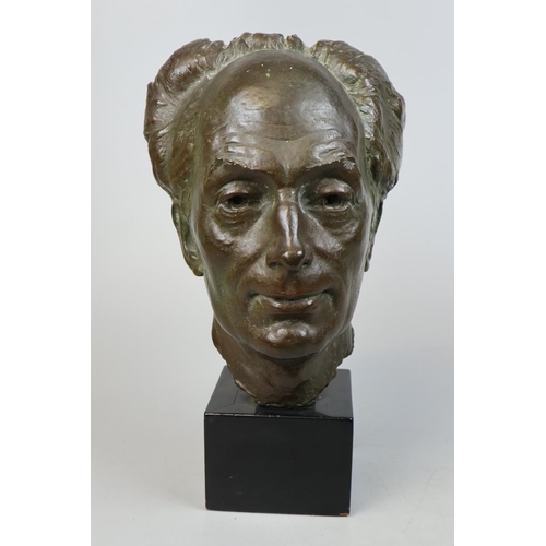 263 - Bronze bust of James Bateman R.A by Ernest Roland Bevan R.A. (1891 - 1979) signed Bevan 45 - Approx ... 