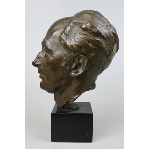 263 - Bronze bust of James Bateman R.A by Ernest Roland Bevan R.A. (1891 - 1979) signed Bevan 45 - Approx ... 