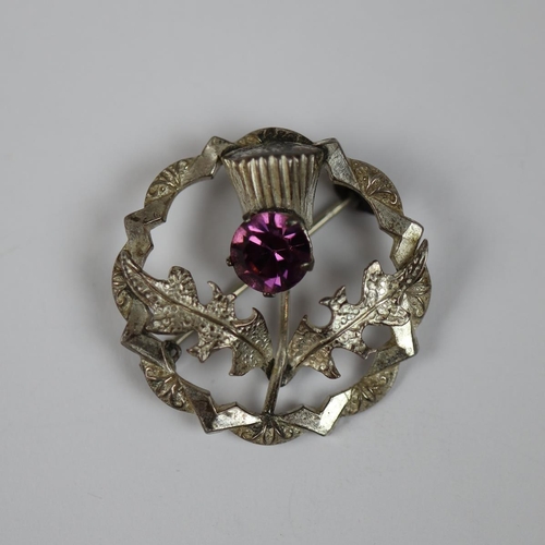 30 - 2 Silver Scottich thistle brooches