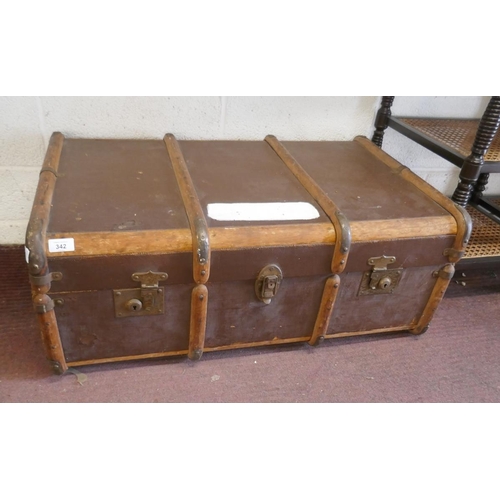 342 - Fitted antique steamer trunk