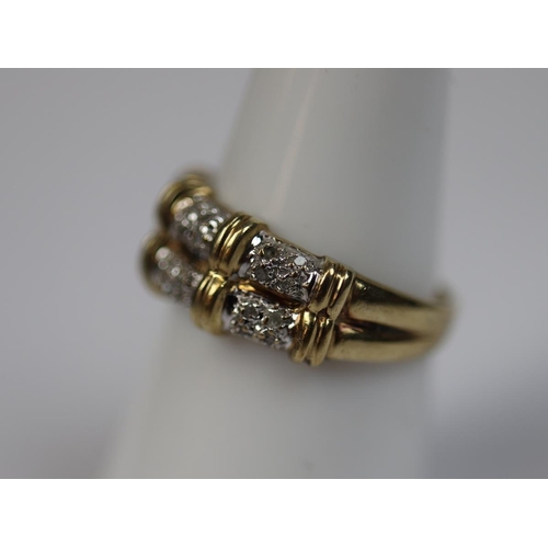 36 - 9ct gold diamond set ring - Size M½