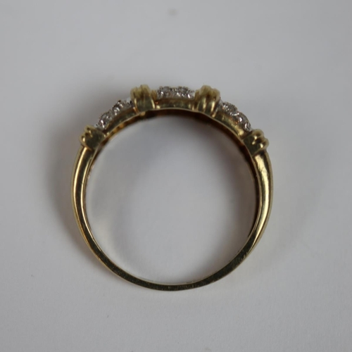 36 - 9ct gold diamond set ring - Size M½