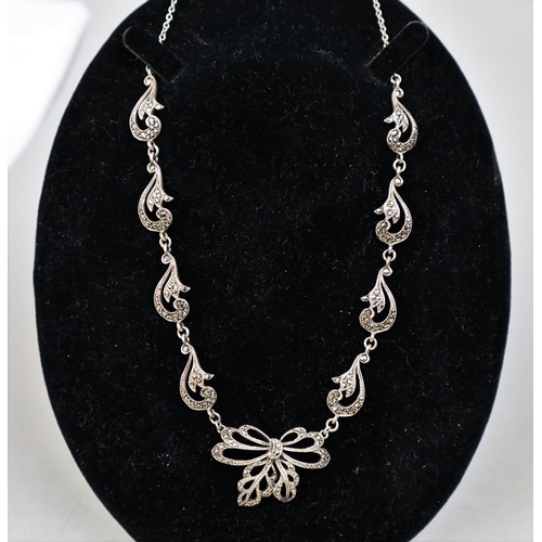 40 - Silver marcasite necklace