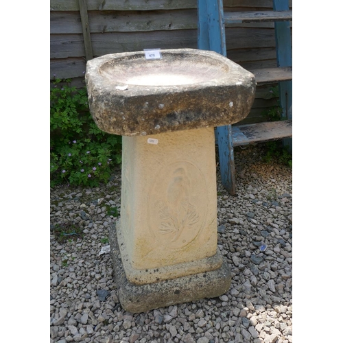 470 - Stone bird bath - Approx height 64cm