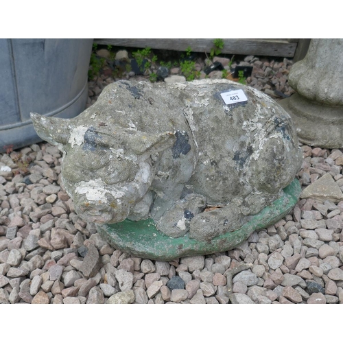 483 - Stone garden pig ornament 