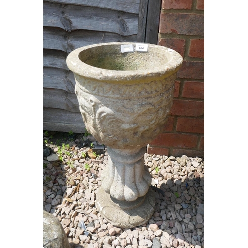 484 - Stone planter on plinth - Approx height: 56cm