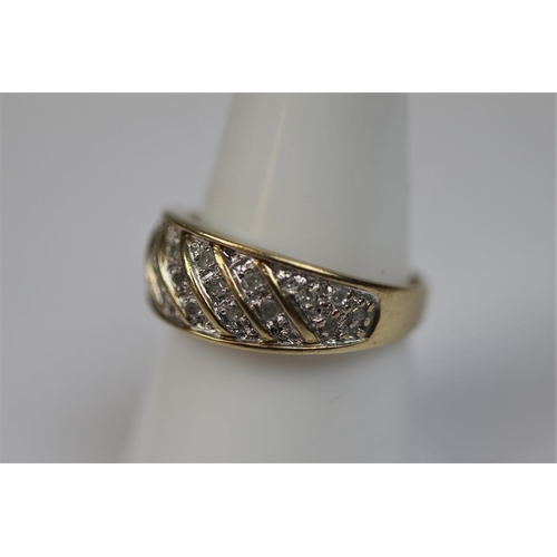 49 - 9ct gold diamond set ring - Size O½