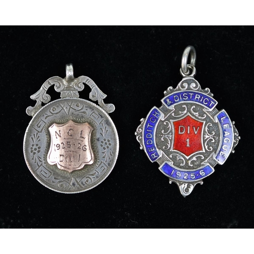 52 - 2 hallmarked silver football medals - 1925-6 Littleton United FC