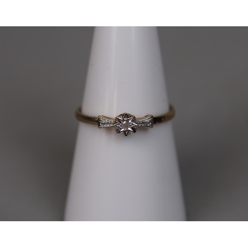 62 - 9ct gold diamond set ring - Size N