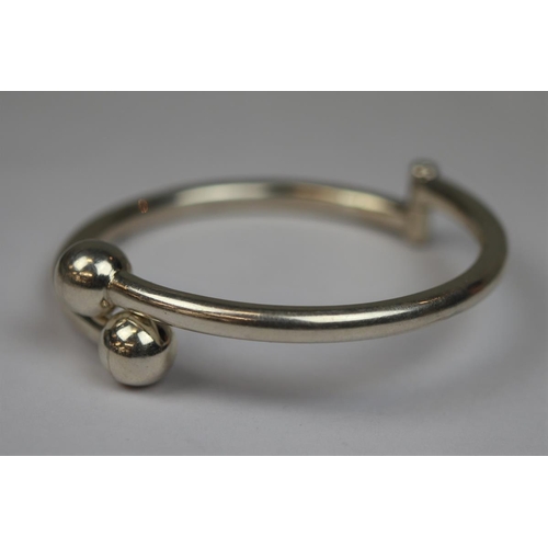 71 - Heavy silver torque bangle