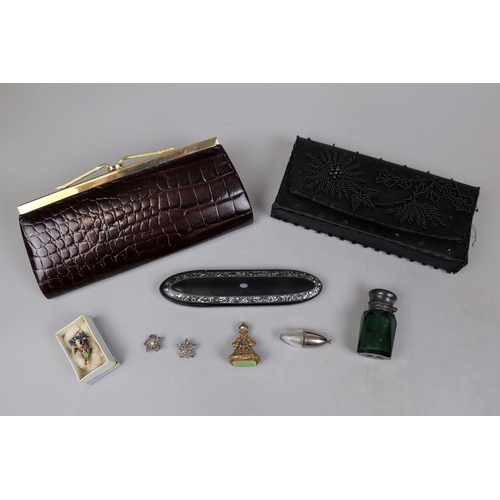 96 - Collectables to include crocodile skin clutch bag