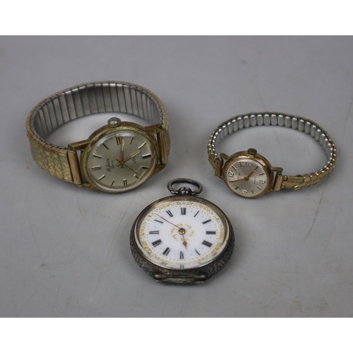 129 - Collection of watches to include a silver pocket watch