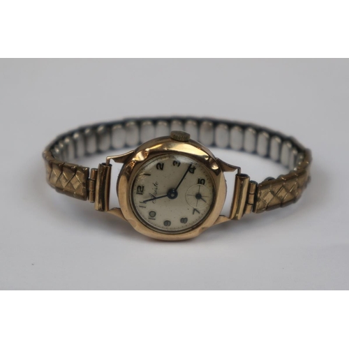 134 - 9ct gold cased ladies watch Aristo