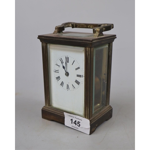 145 - Brass carriage clock