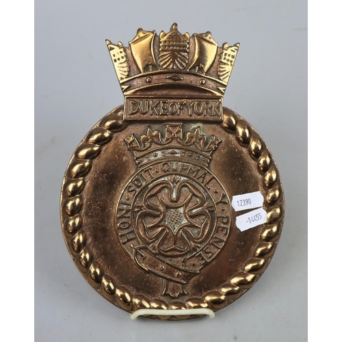 166 - HMS Chevron 1945 bronze plaque