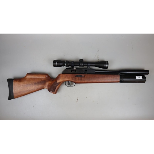 169 - BSA .22 gas powered Super 10 air rifle with scope and case