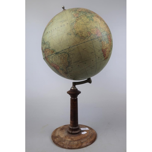 176 - Dietrich Reimers Erdalobus 1913 antique globe - Approx height: 54cm