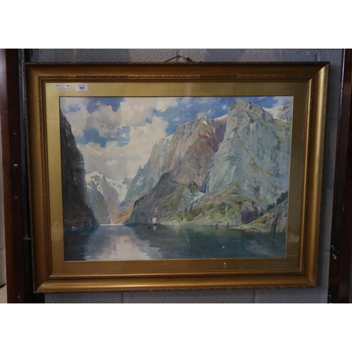 181 - Framed watercolour of a landscape