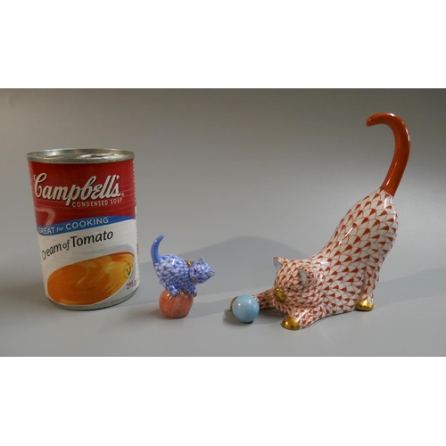 205 - Herend hand painted Playful Cats figurines