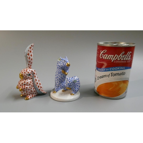 208 - 2 Herend hand painted animal figurines